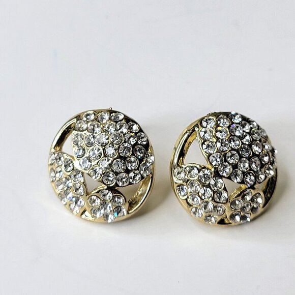 Small Crystal Round Earrings - Picture 2 of 9